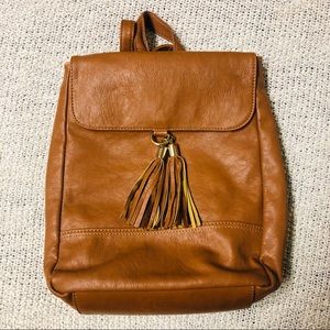 Sole Society Camel Brown Leather Backpack